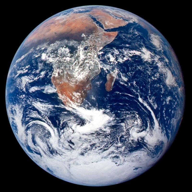 Vue satellite de la Terre centrée sur l’Afrique